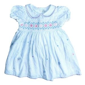 Marks and Spencer 18‎ 24M Dress Pure Cotton Smocked Embroidered 18-24 months